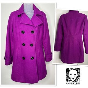 Anne Klein Wool Double Breasted Peacoat Size Small